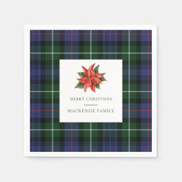 Plaid Bloemen Rustiek Botanische Kerst Tartan Servet