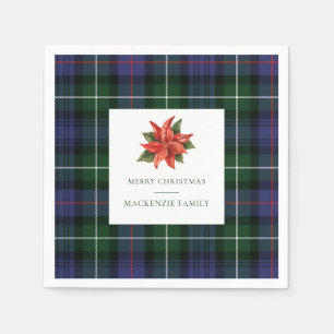 Plaid Bloemen Rustiek Botanische Kerst Tartan Servet