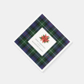 Plaid Bloemen Rustiek Botanische Kerst Tartan Servet (Hoek)