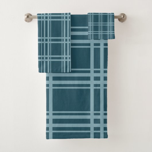Plaid Blue Bad Handdoek (Insitu)