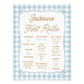 Plaid Blue Eerste Rodeo Milestone Verjaardag Poste Foto Afdruk (Voorkant)