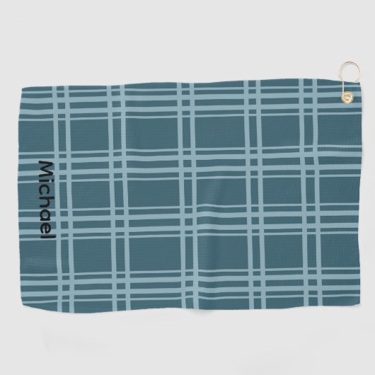 Plaid Blue Golfhanddoek (Horizontaal)