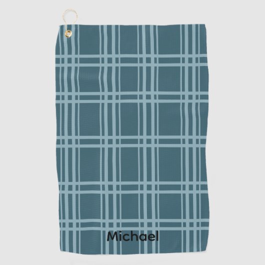 Plaid Blue Golfhanddoek (Voorkant)