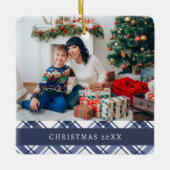 Plaid Blue Ornament (Voorkant)