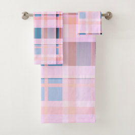 Plaid Blues, Mauve, Pink Blush Bad Handdoek