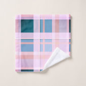 Plaid Blues, Mauve, Pink Blush Bad Handdoek (Wasdoekje)