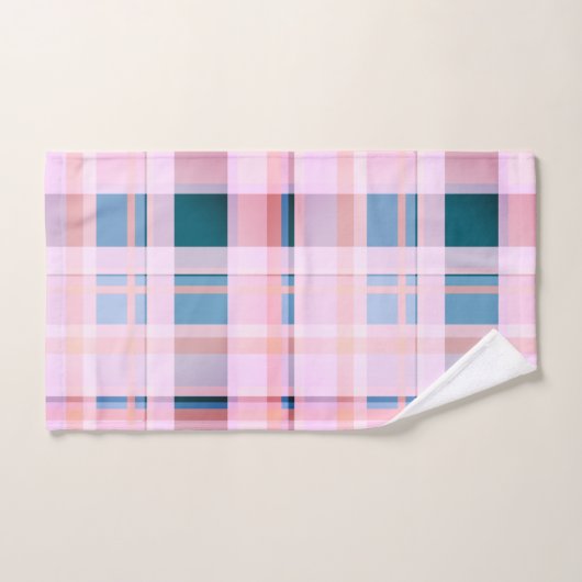 Plaid Blues, Mauve, Pink Blush Bad Handdoek (Handdoek)