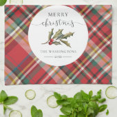 Plaid Boerderij Rode Check Rustieke Vrolijke Kerst Theedoek (Gevouwen)