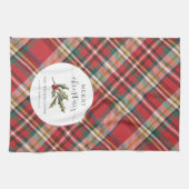 Plaid Boerderij Rode Check Rustieke Vrolijke Kerst Theedoek (Horizontaal)