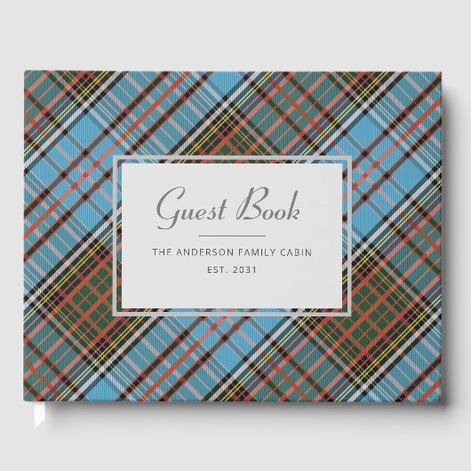 Plaid Boerderij Rustiek Custom Family Tartan Gastenboek (Voorkant)