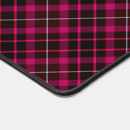 Plaid Bold Pattern  Tartan Zwart Hot Pink Bureaumat (Hoek)