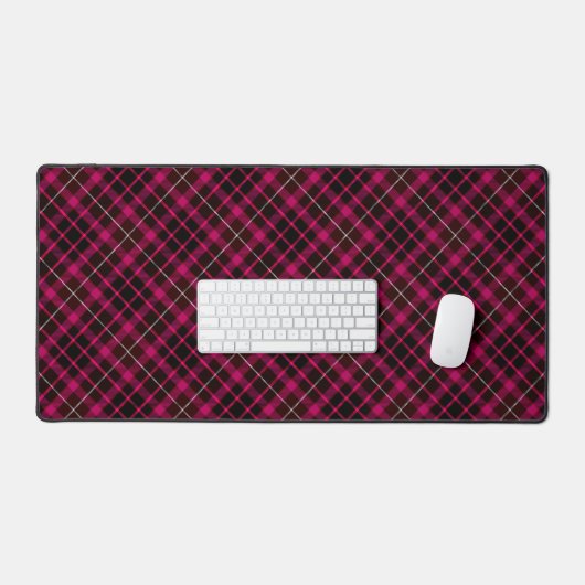 Plaid Bold Pattern  Tartan Zwart Hot Pink Bureaumat (Keyboard & Muis)