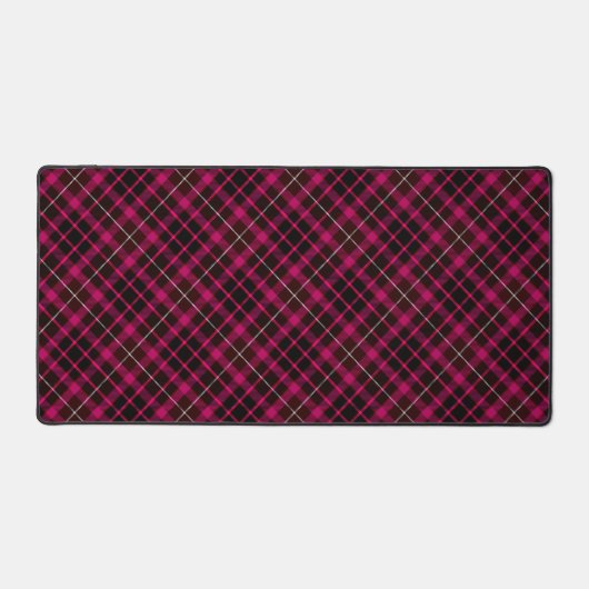 Plaid Bold Pattern  Tartan Zwart Hot Pink Bureaumat (Voorkant)