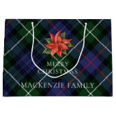 Plaid Botanische Bloemen Rustiek Kerst Tartan Groot Cadeauzakje (Voorkant)