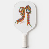 Plaid Bow Nostalgische gepersonaliseerde Picklebal Pickleball Paddle (Voorkant)