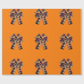 Plaid Bow op Oranje inpakpapier (Vlak)