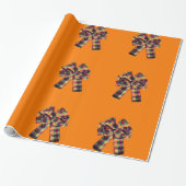 Plaid Bow op Oranje inpakpapier (Uitgerold)