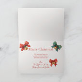 Plaid Bows Bells Retro Foto Kerst Kaart (Binnen)