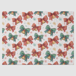 Plaid Bows Bells Retro Kerstmis Tissuepapier