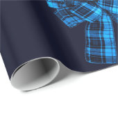 Plaid Bows op blauw inpakpapier (Rol Hoek)