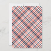 Plaid Boy Clothesline Baby shower Uitnodiging (Achterkant)