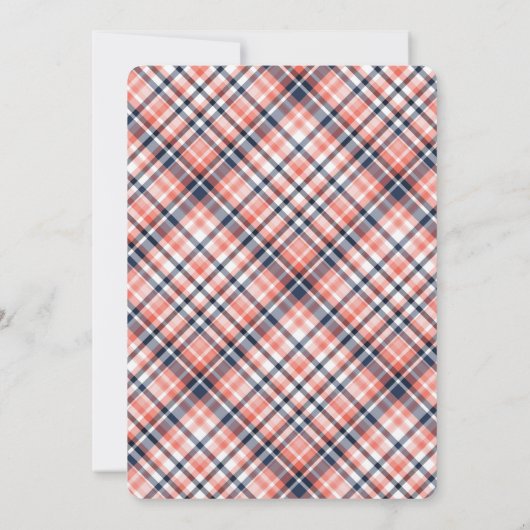 Plaid Boy Clothesline Baby shower Uitnodiging (Achterkant)