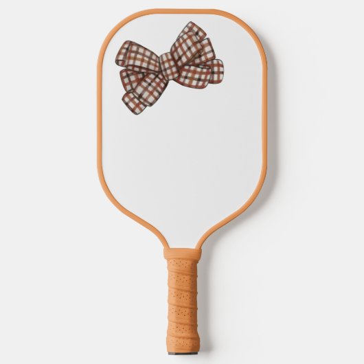 Plaid bruin boog preppy pickleball paddle (Voorkant)
