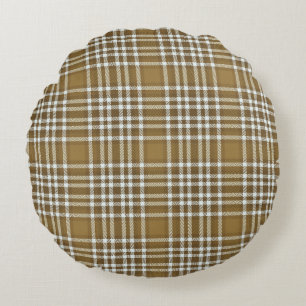 Plaid Bruin Modern Rond Sierkussen Kussen
