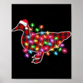 Plaid Buffalo Duck Christmas Pajamas Xmas Lights F Poster (Voorkant)