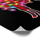 Plaid Buffalo Llama Christmas Pajamas Xmas Lights Poster (Hoek)