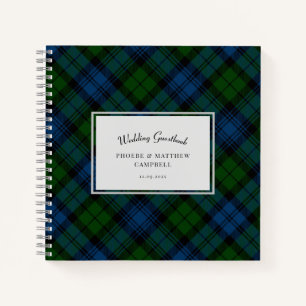 Plaid Campbell Military Tartan Bruiloft Gastenboek Notitieboek