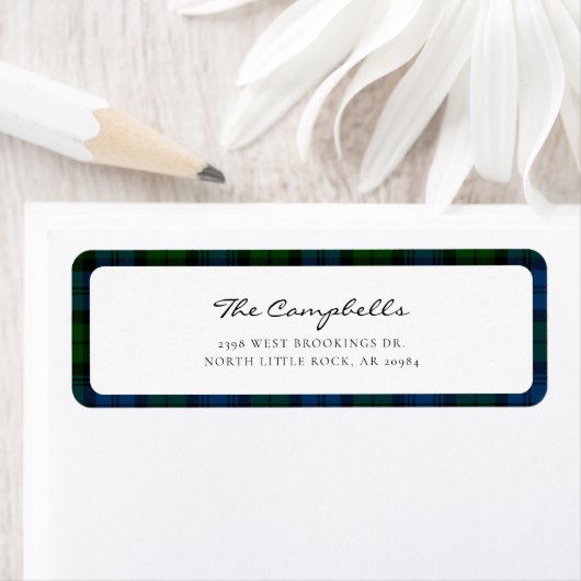 Plaid Campbell Military Tartan Retouradres Etiket (Insitu)