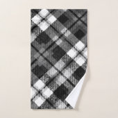 Plaid Check Tartan Zwart Wit Boerderij Modern Bad Handdoek (Handdoek)