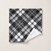 Plaid Check Tartan Zwart Wit Boerderij Modern Bad Handdoek (Wasdoekje)