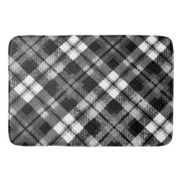Plaid Check Tartan Zwart Wit Boerderij Modern Badmat