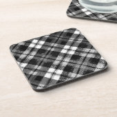 Plaid Check Tartan Zwart Wit Boerderij Modern Bier Onderzetter (Linkerzijde)