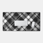Plaid Check Tartan Zwart Wit Boerderij Modern Bureaumat (Keyboard & Muis)