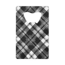 Plaid Check Tartan Zwart Wit Boerderij Modern Creditkaart Flessenopener