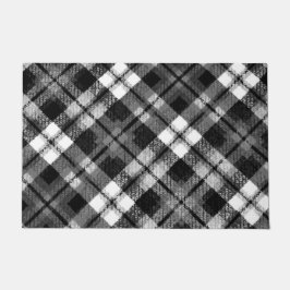 Plaid Check Tartan Zwart Wit Boerderij Modern Deurmat