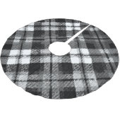 Plaid Check Tartan Zwart Wit Boerderij Modern Kerstboom Rok (Gekanteld)