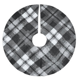 Plaid Check Tartan Zwart Wit Boerderij Modern Kerstboom Rok