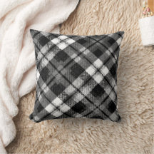 Plaid Check Tartan Zwart Wit Boerderij Modern