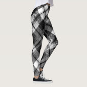 Plaid Check Tartan Zwart Wit Boerderij Modern Leggings (Rechts)