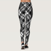 Plaid Check Tartan Zwart Wit Boerderij Modern Leggings (Achterkant)