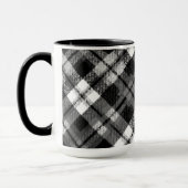 Plaid Check Tartan Zwart Wit Boerderij Modern Mok (Links)