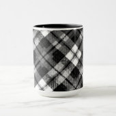 Plaid Check Tartan Zwart Wit Boerderij Modern Mok (Midden)