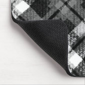 Plaid Check Tartan Zwart Wit Boerderij Modern Muismat (Hoek)