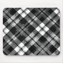Plaid Check Tartan Zwart Wit Boerderij Modern Muismat