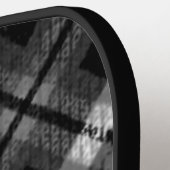 Plaid Check Tartan Zwart Wit Boerderij Modern Pickleball Paddle (Links Detail)