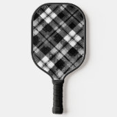 Plaid Check Tartan Zwart Wit Boerderij Modern Pickleball Paddle (Achterkant)